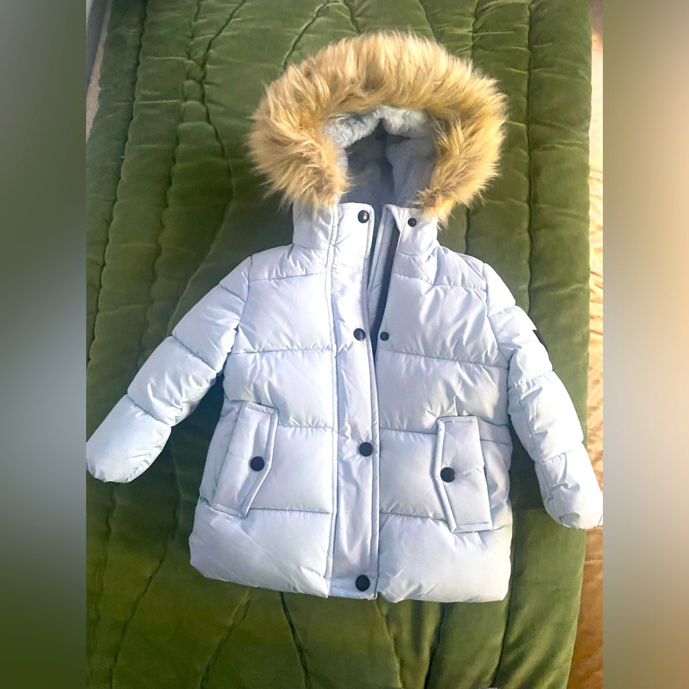 Sam Edelman Light Blue Fur-Lined Jacket